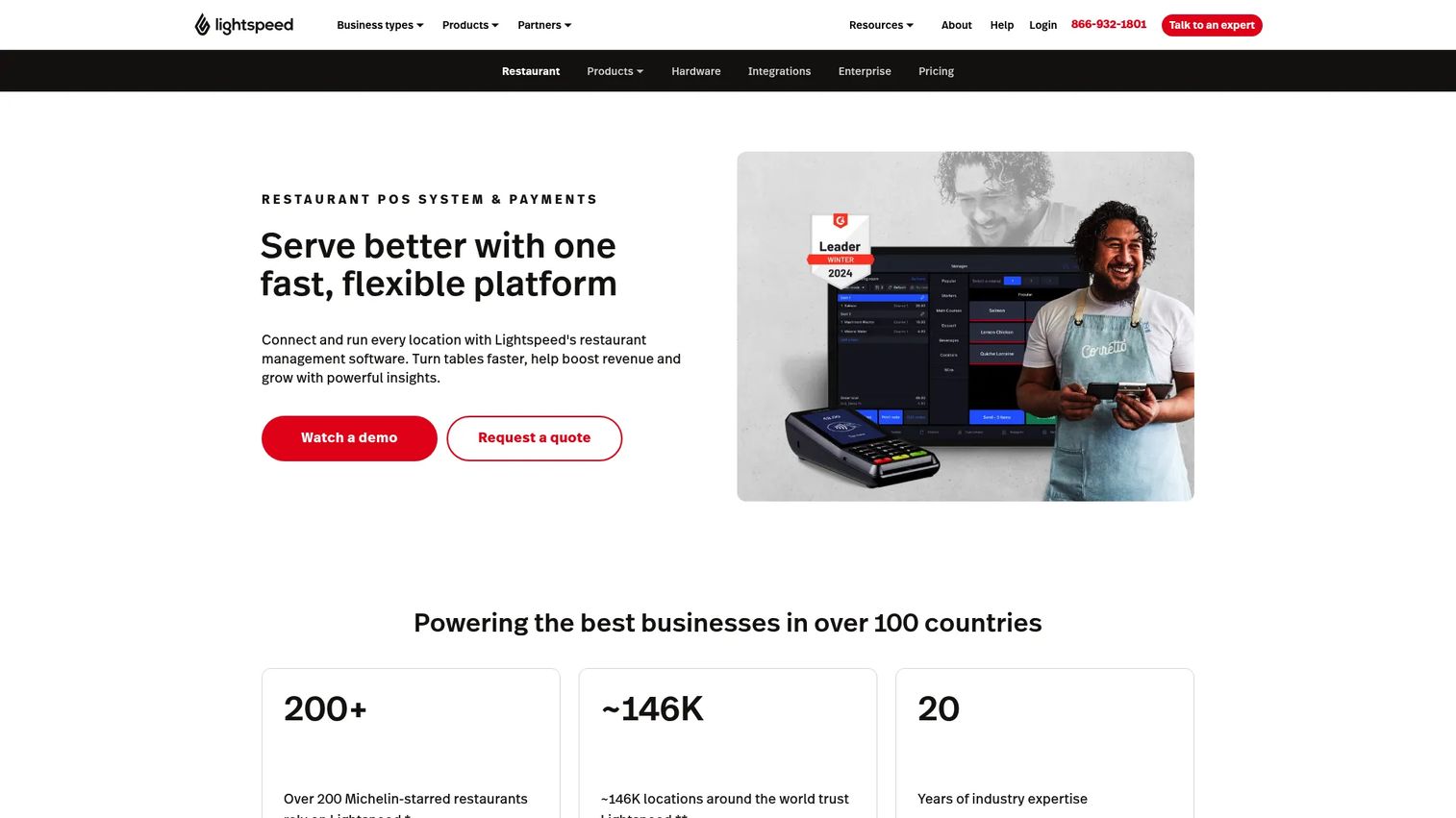 Lightspeed Restaurant point-of-sale software for hospitality operators