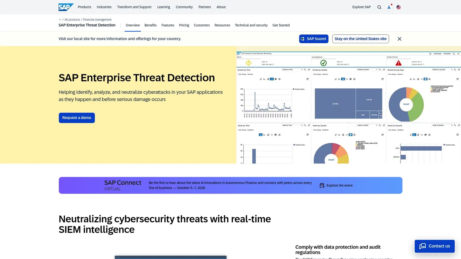 SAP Enterprise Threat Detection monitoring suspicious SAP activity