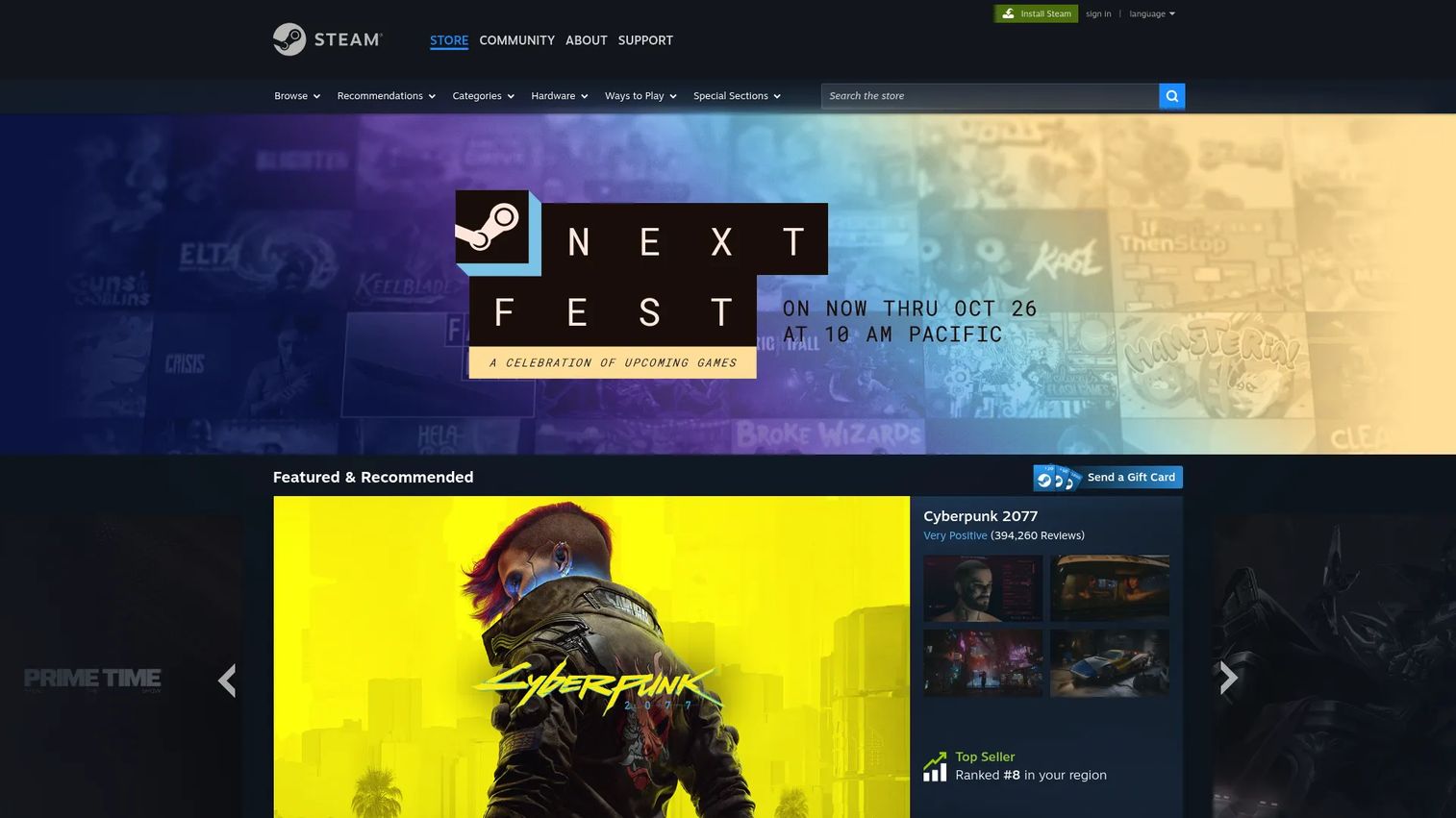 Steam VR marketplace listing page