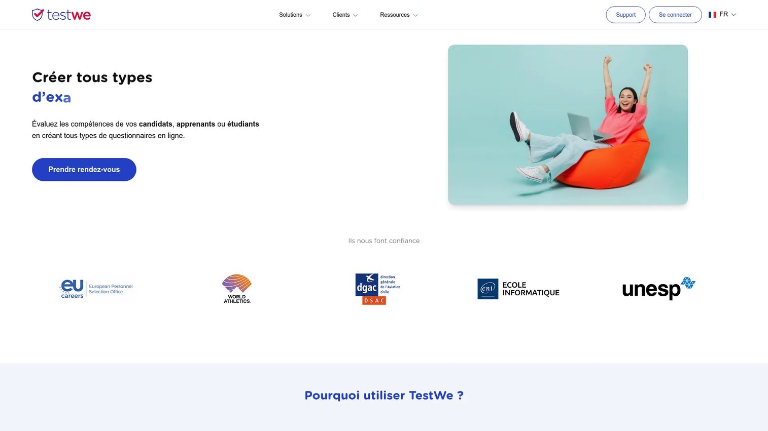 TestWe homepage screenshot