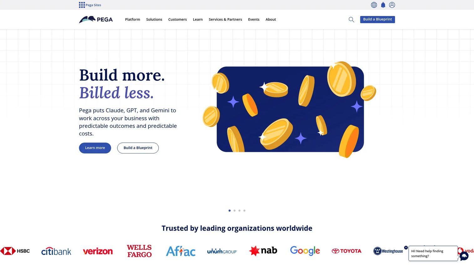 Pegasystems enterprise transformation platform homepage