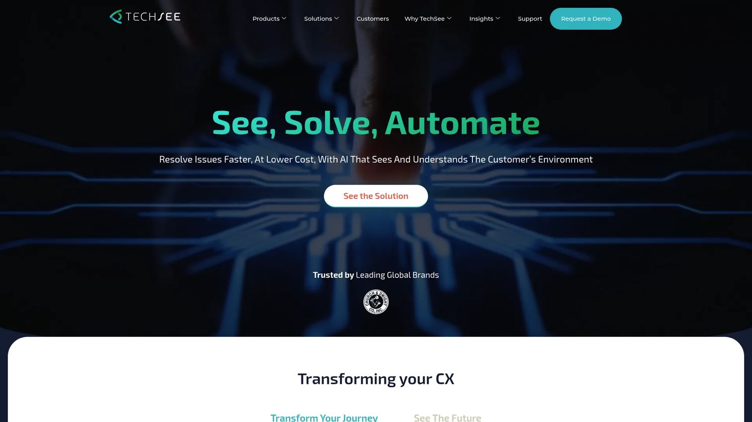 TechSee visual assistance workflow for remote customer support