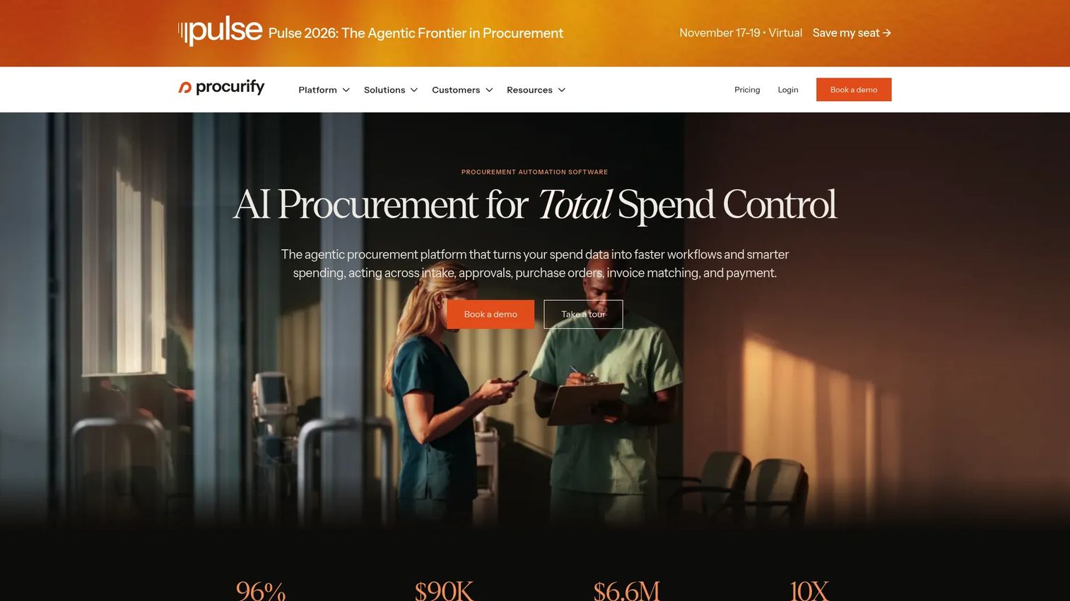 Procurify homepage screenshot