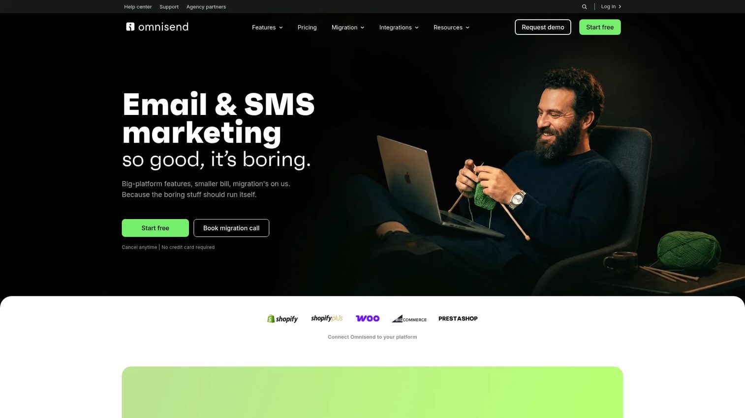 Omnisend ecommerce email and SMS automation dashboard