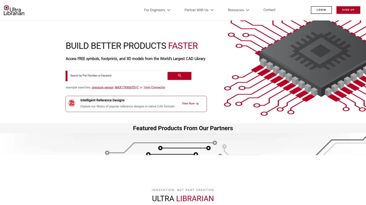 UltraLibrarian ECAD component library search