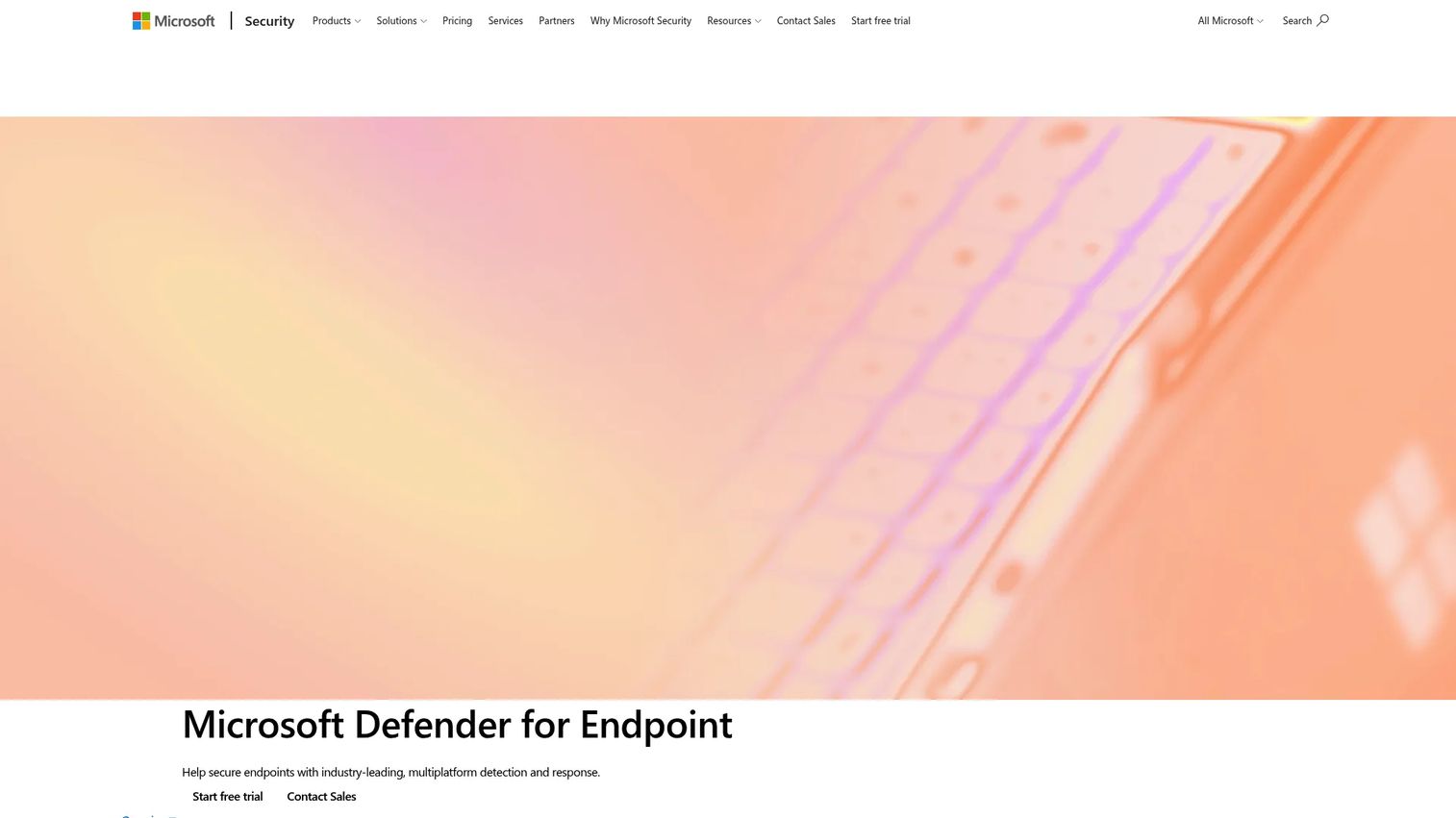 Microsoft Defender for Endpoint homepage screenshot