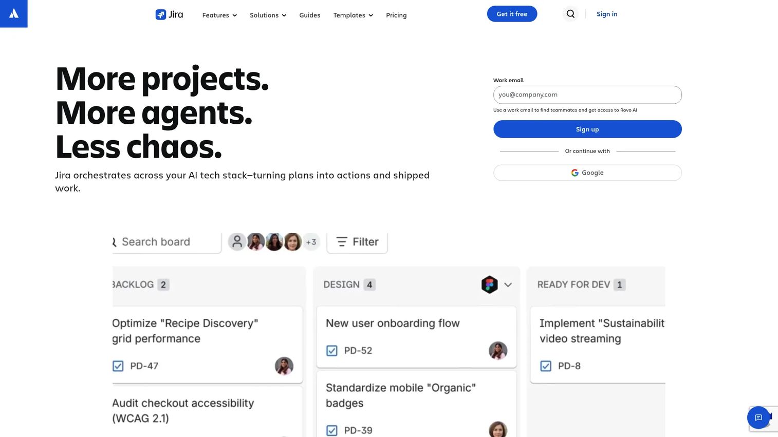Jira homepage screenshot