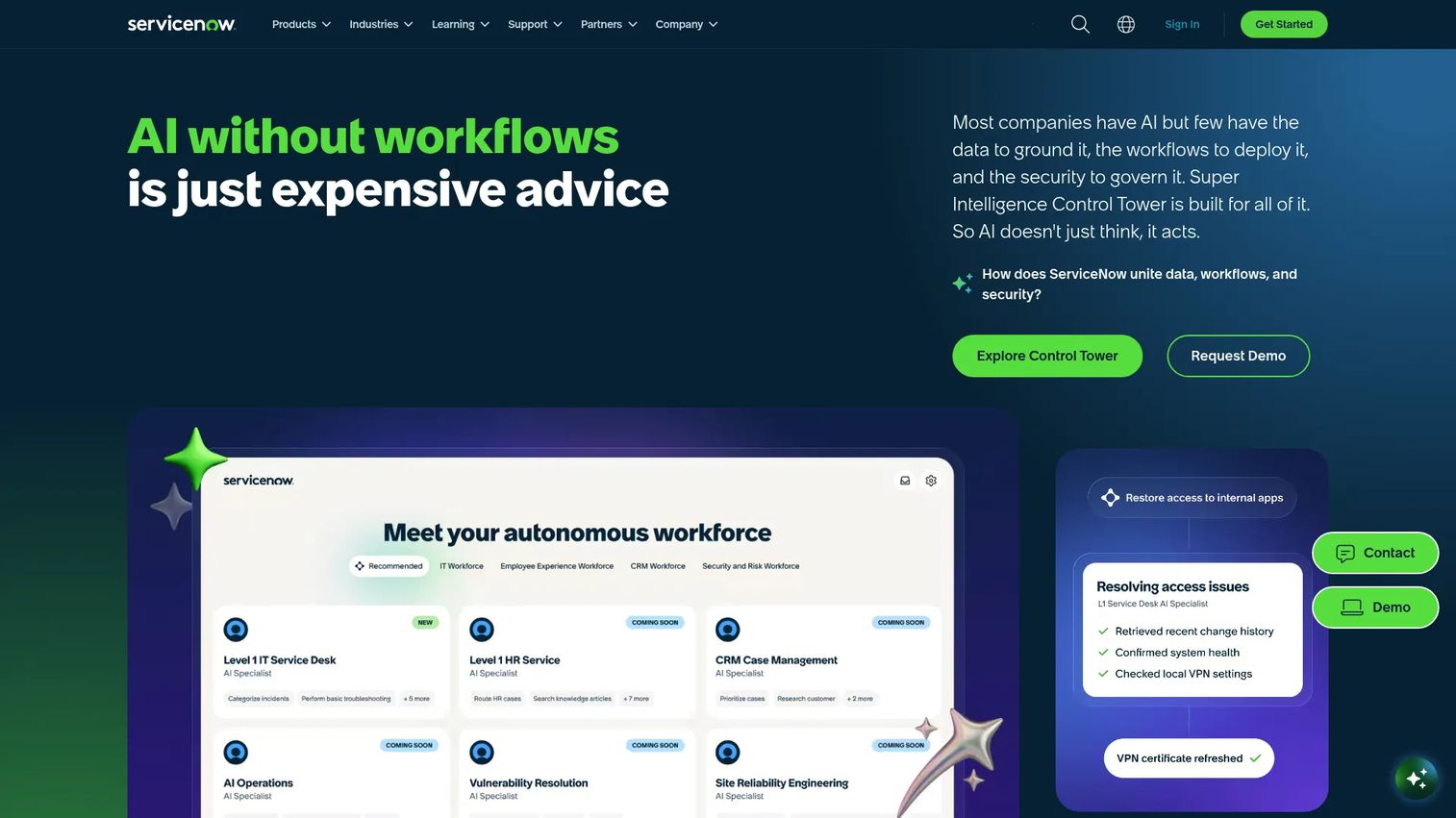 ServiceNow Vendor Risk Management risk workflow