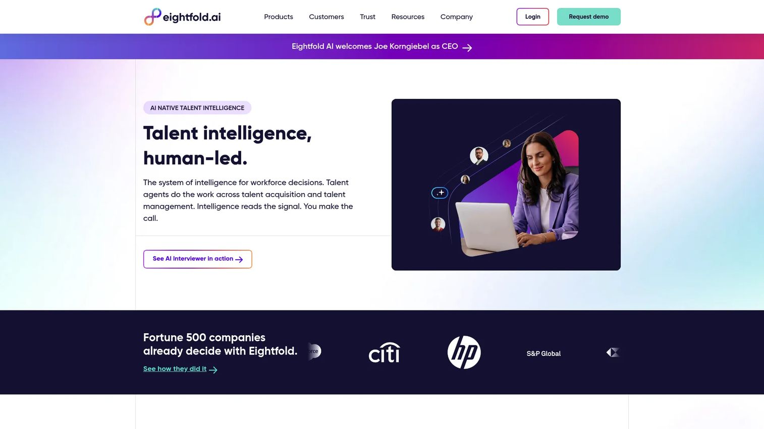 Eightfold homepage screenshot