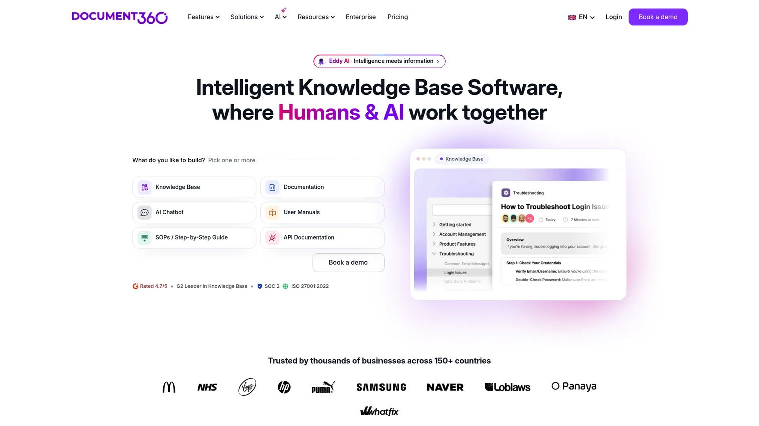Document360 knowledge base workspace