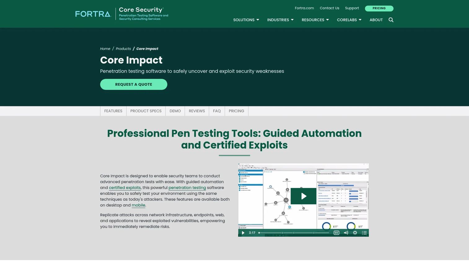 Core Impact enterprise penetration testing platform