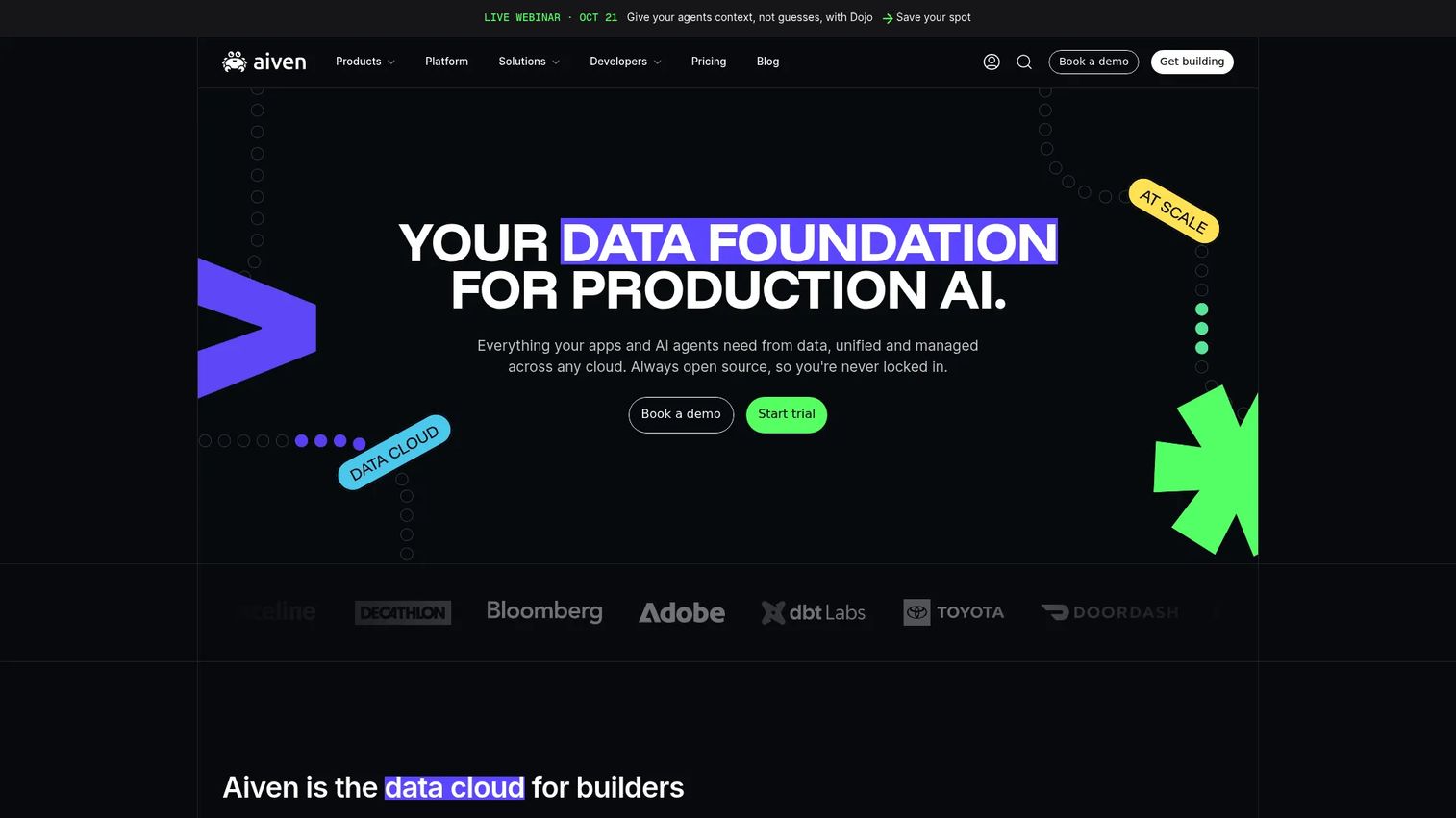 Aiven multi-cloud managed database service dashboard