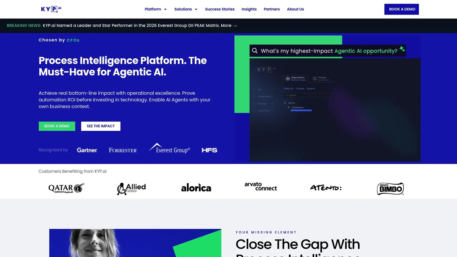 KYP.ai agentic process intelligence platform homepage