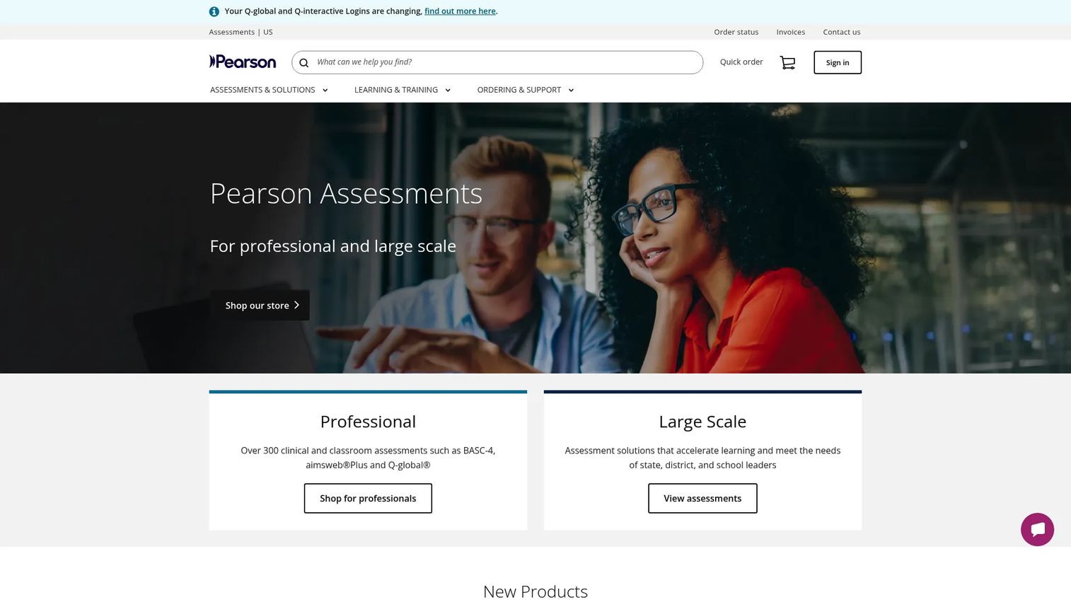 Pearson Clinical digital assessment platform for professional psychological testing