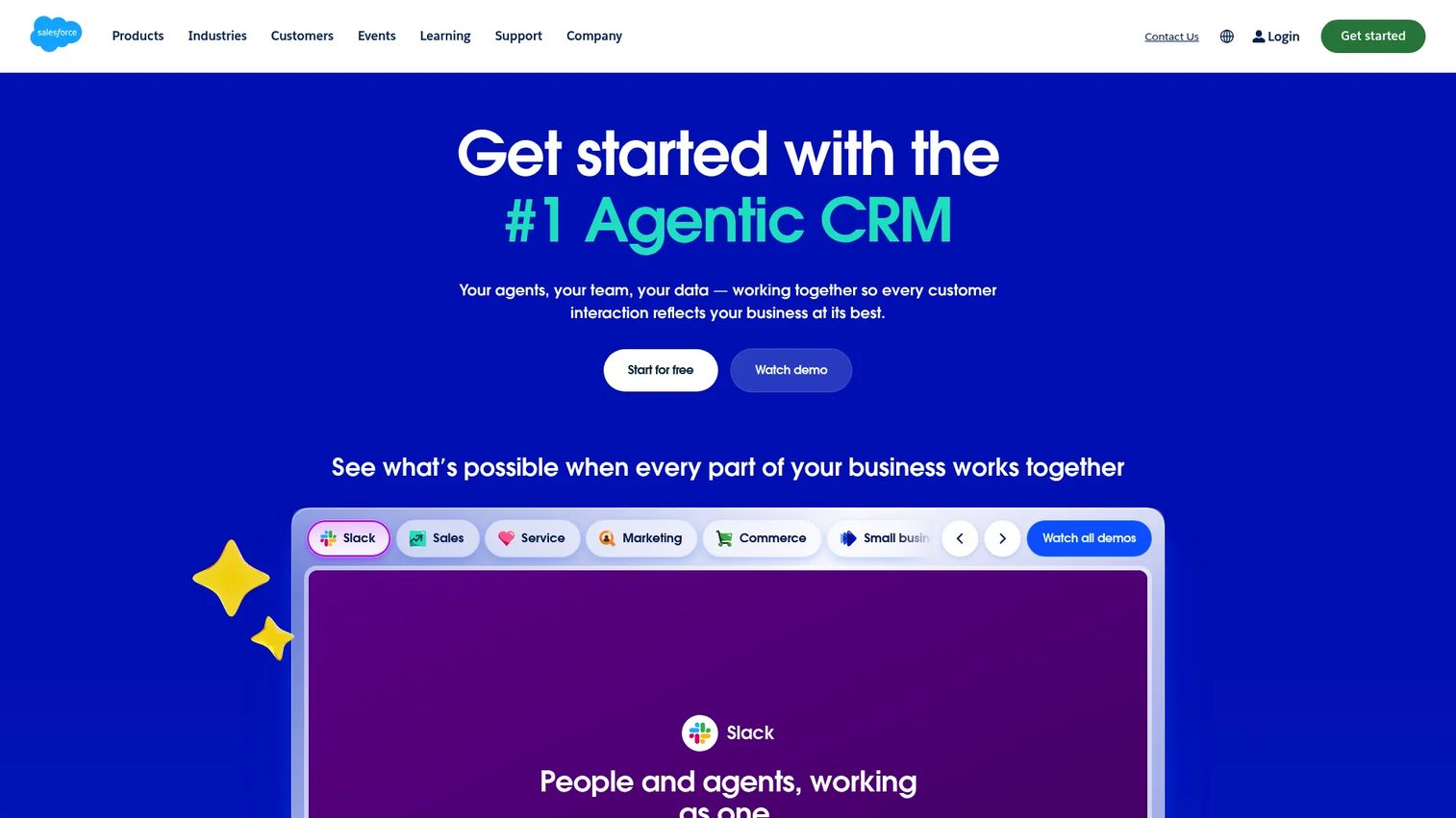 Salesforce homepage screenshot
