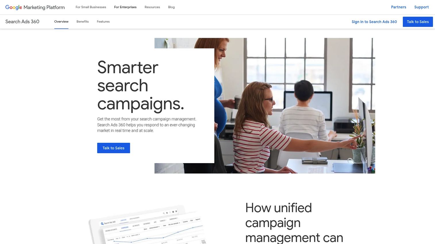 Search Ads 360 campaign management interface
