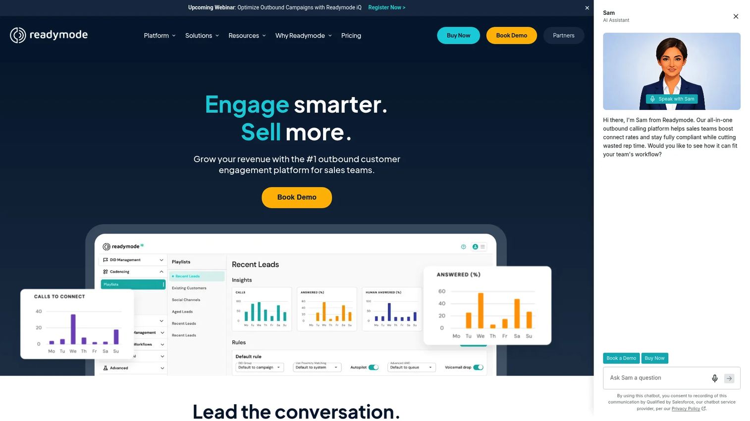 Readymode homepage screenshot