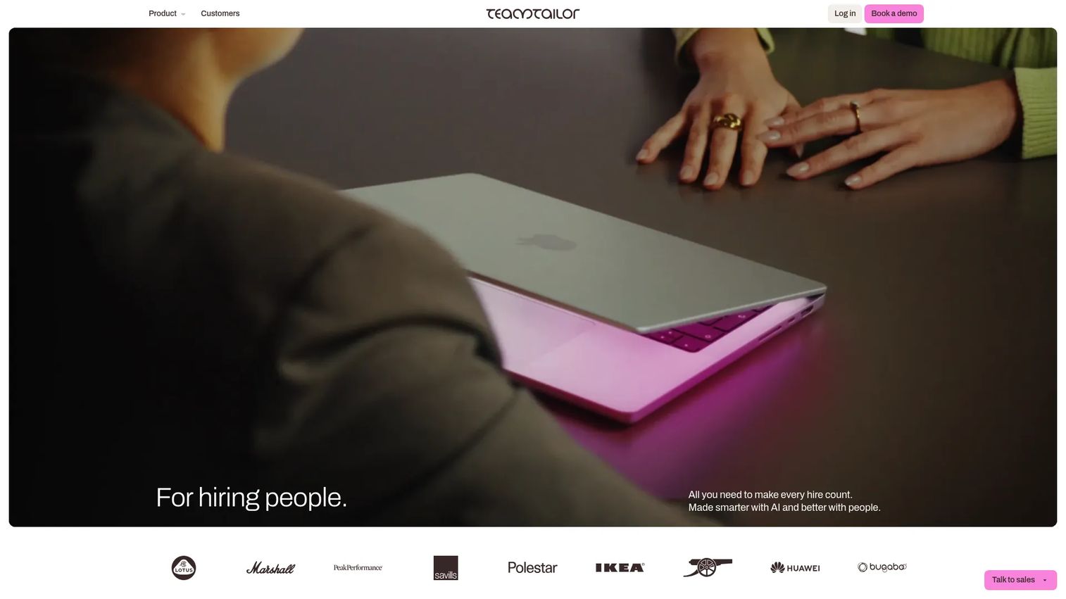 Teamtailor homepage screenshot