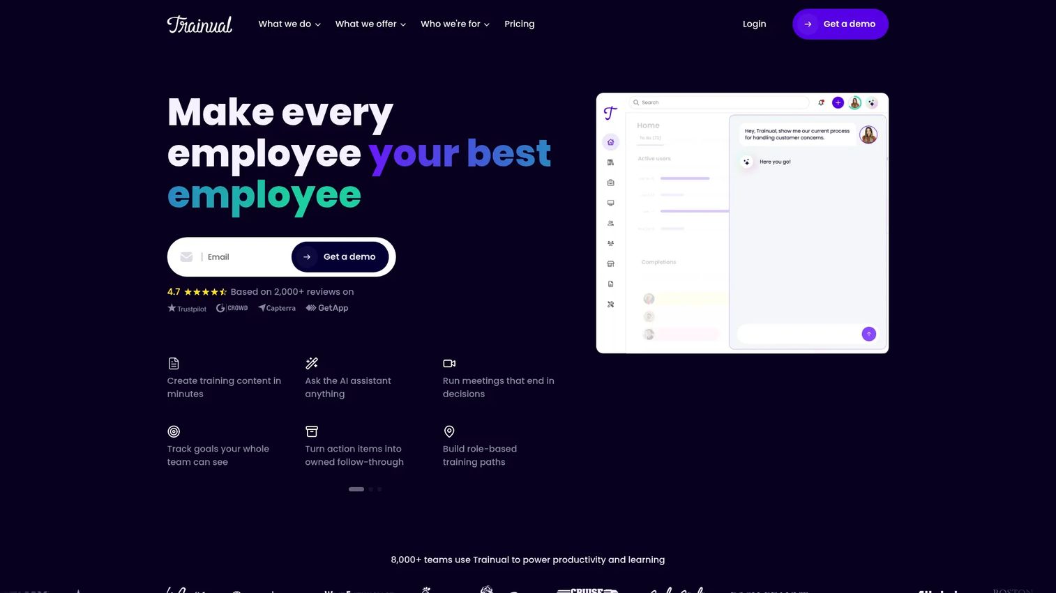 Trainual onboarding and training platform dashboard