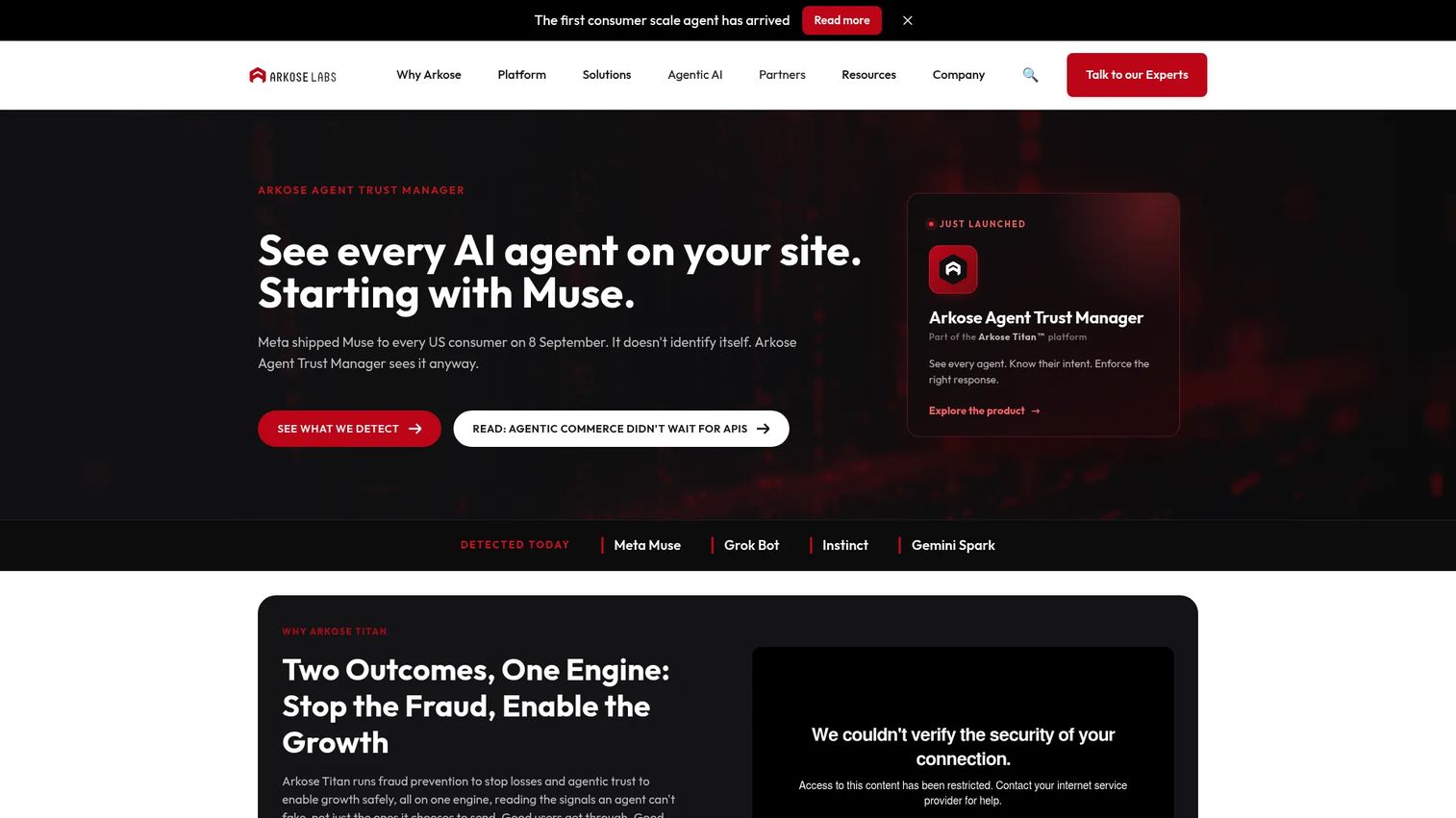 Arkose Labs account fraud prevention platform