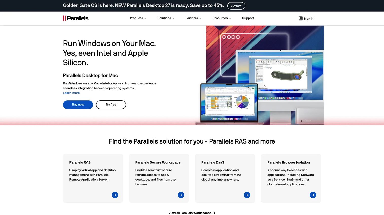 Parallels DaaS management console for virtual applications and desktops