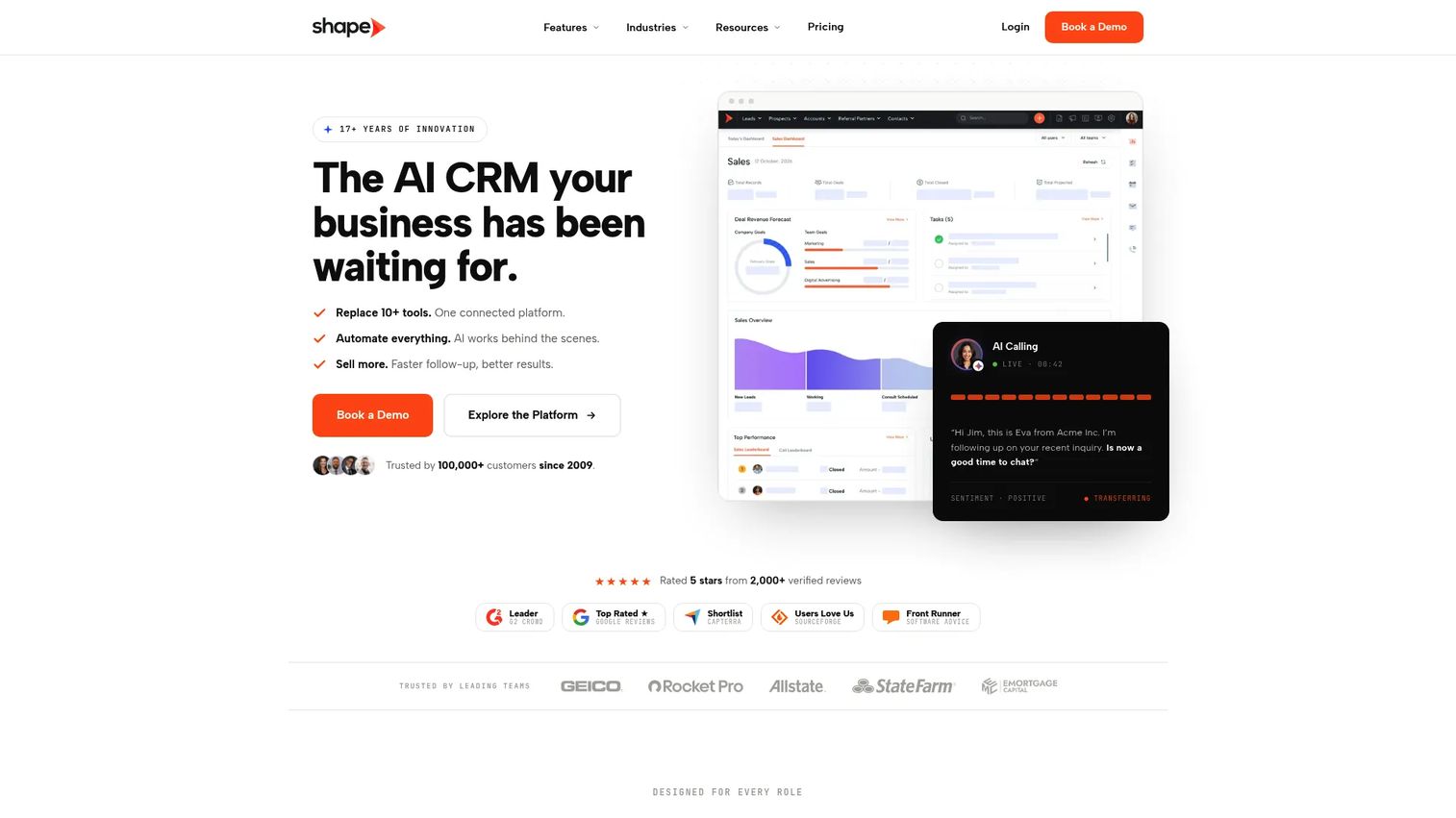 Shape mortgage CRM lead routing and loan officer follow-up dashboard