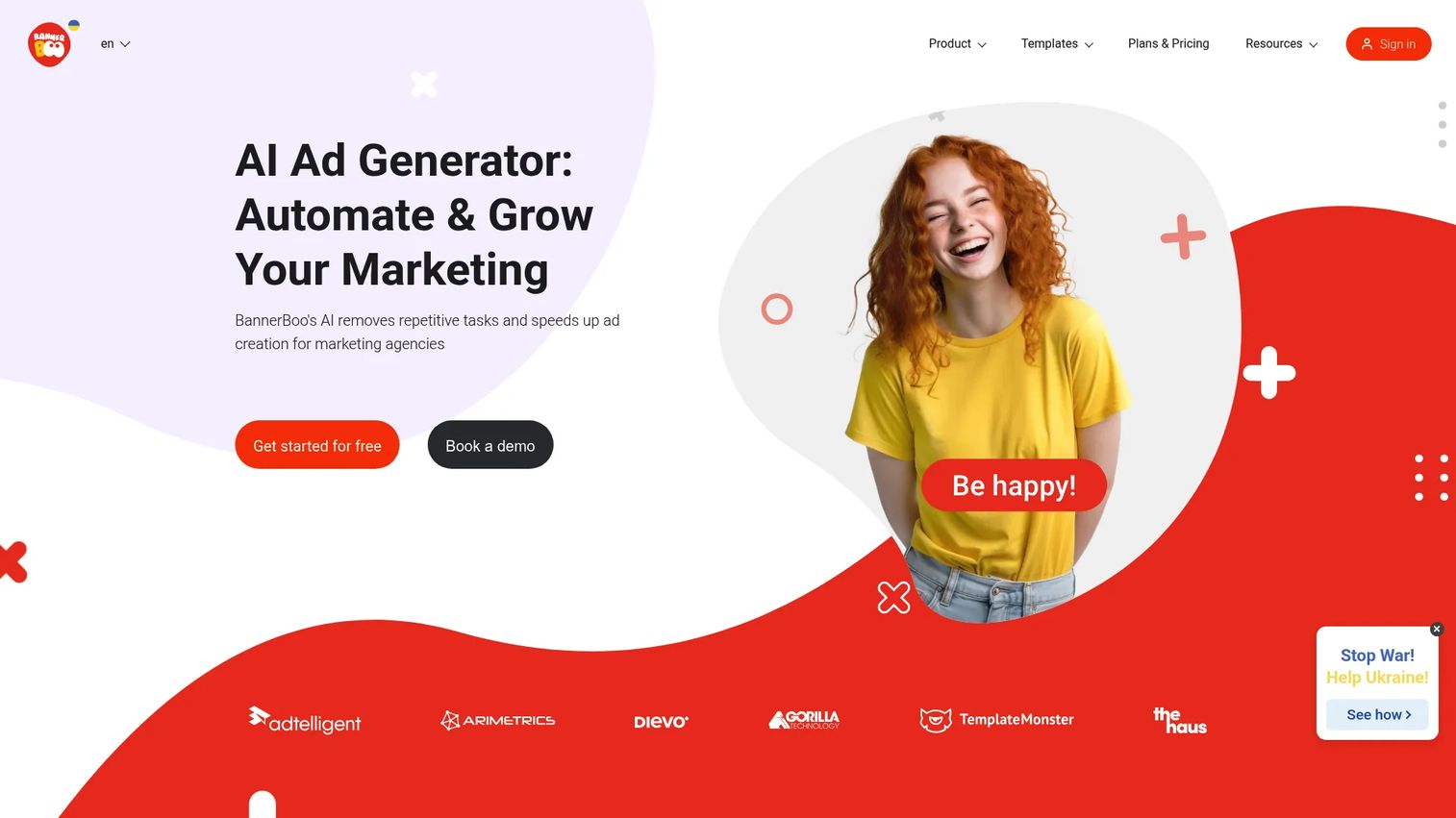 BannerBoo animated banner maker interface