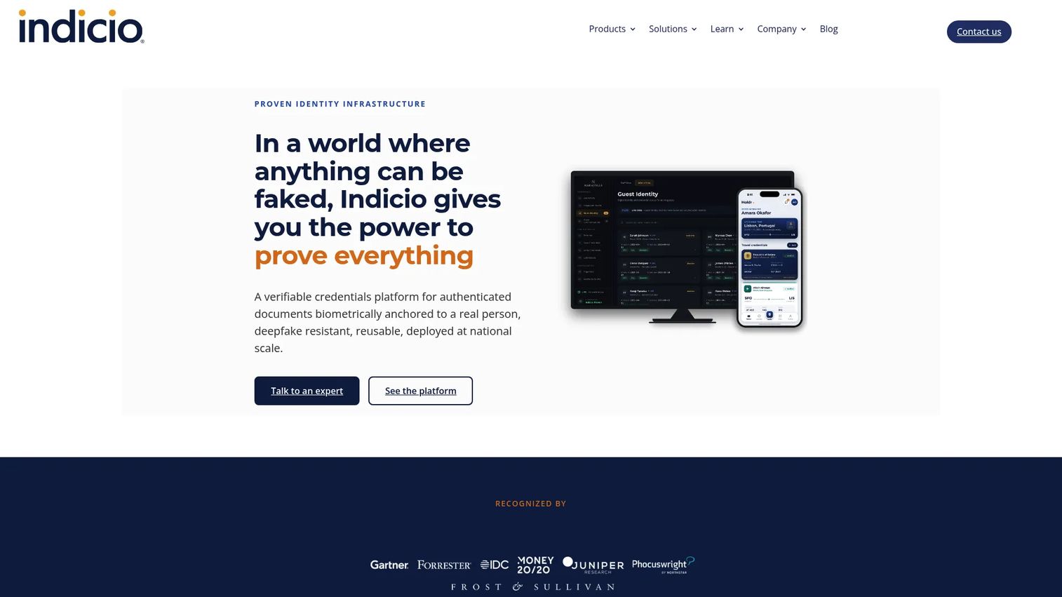 Indicio decentralized identity platform for credential issuance and verification