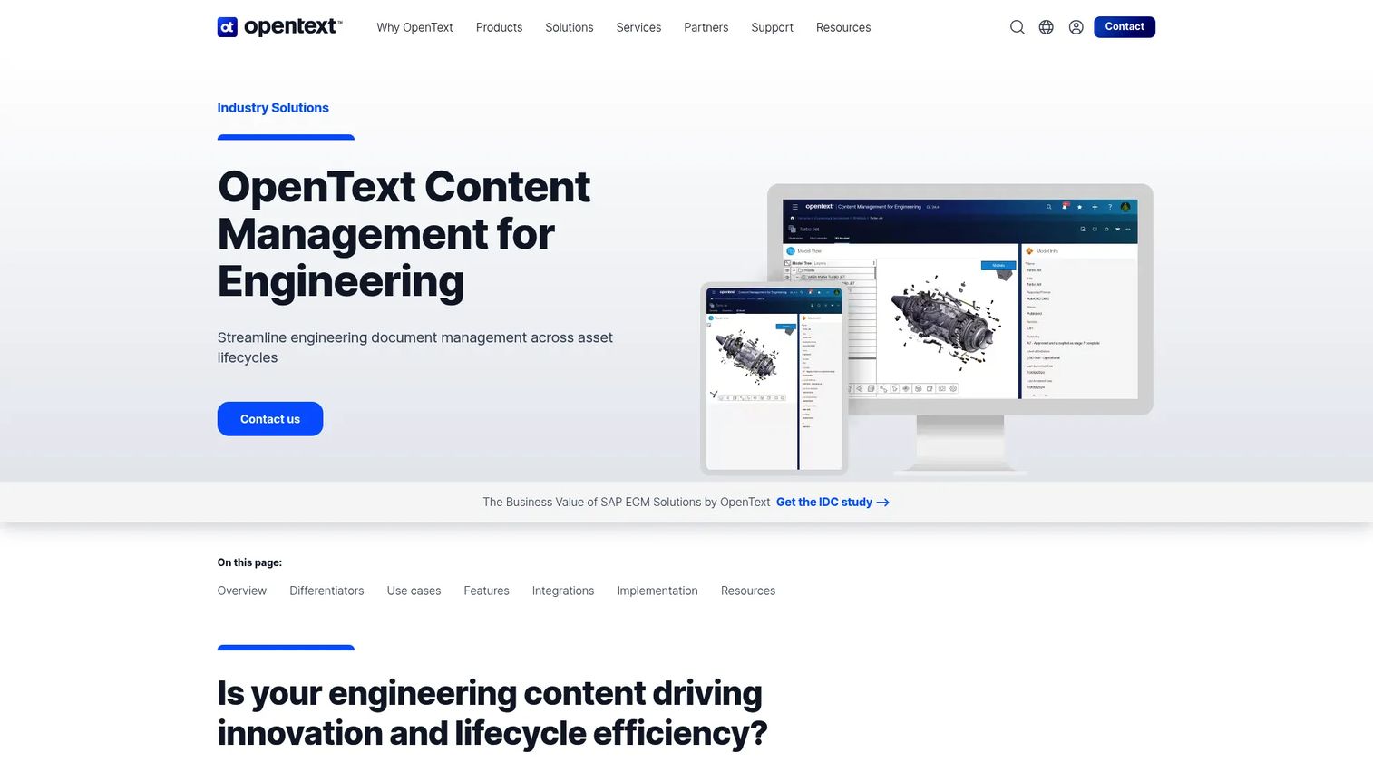 OpenText Content Management for Engineering dashboard with controlled engineering records