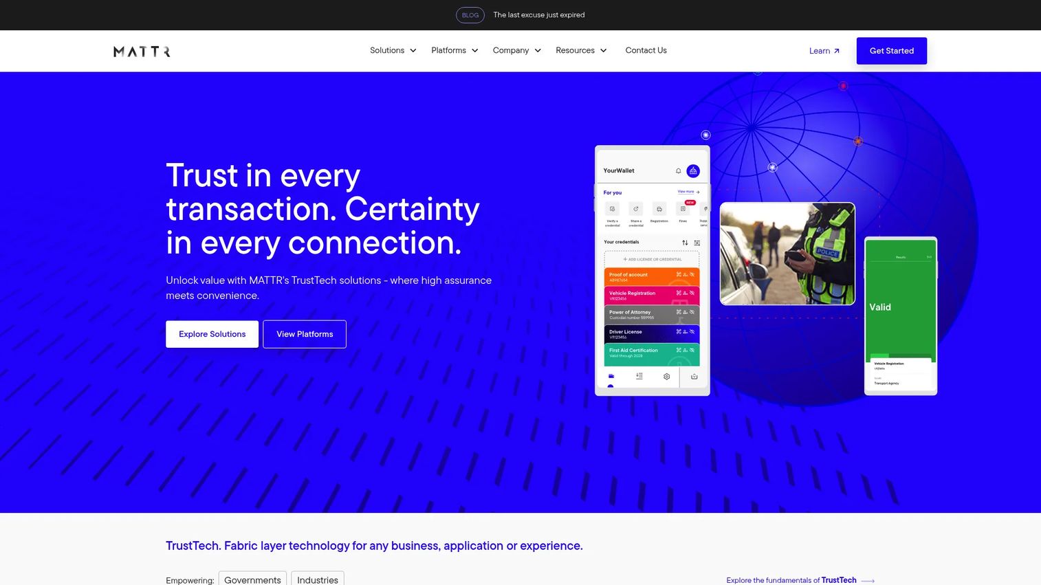 MATTR infrastructure for verifiable credentials and enterprise identity programs