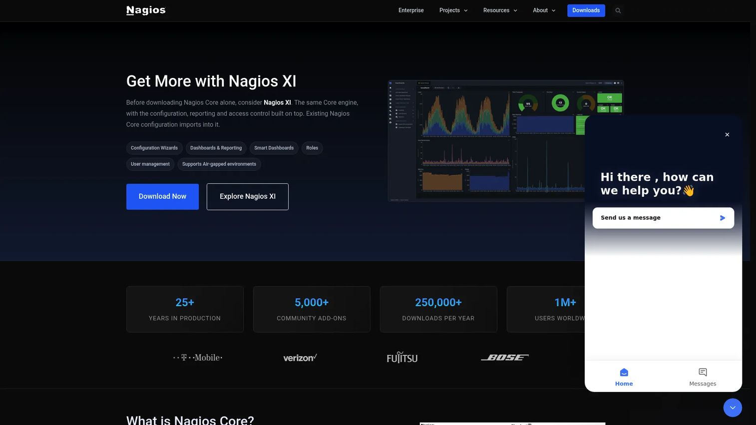 Nagios Core monitoring interface