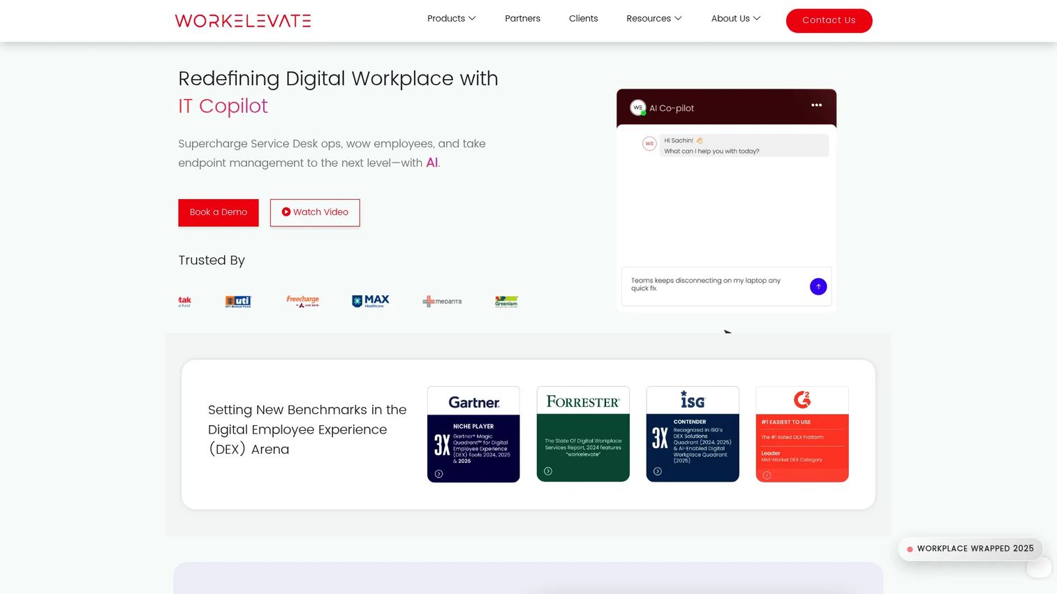 Workelevate digital employee experience and IT support dashboard