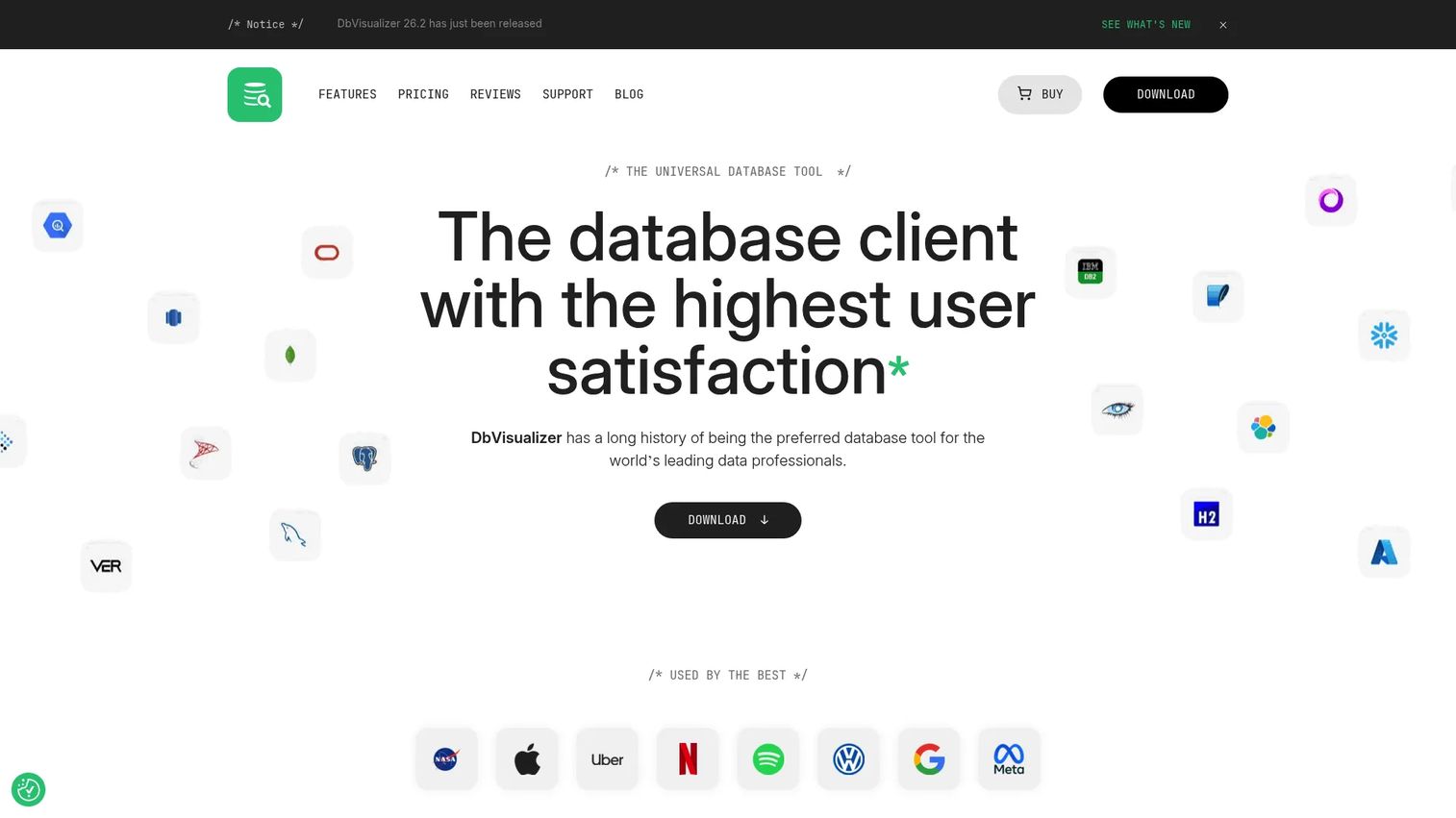 DbVisualizer SQL editor and schema browser for desktop database management