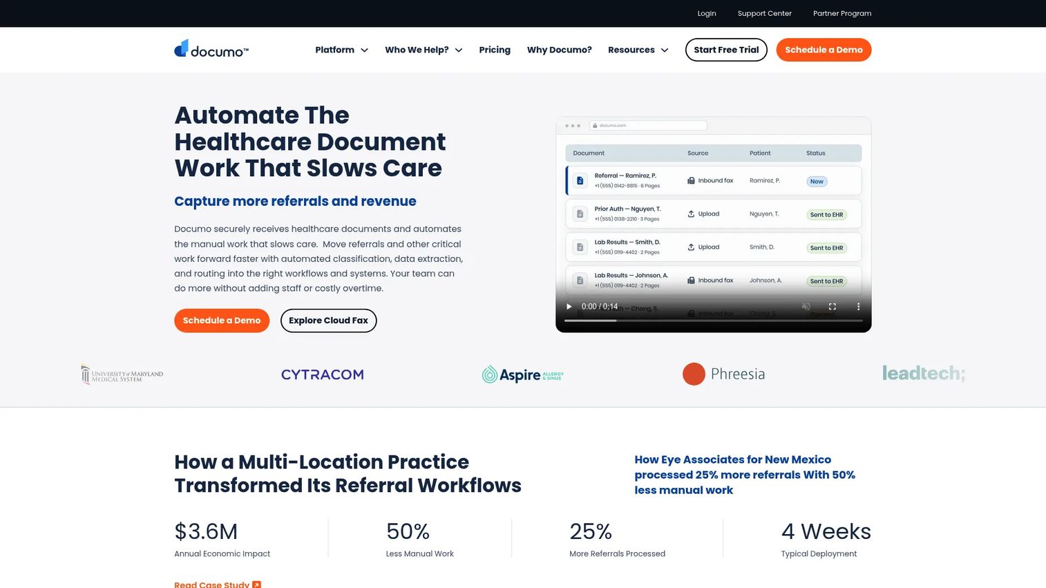 mFax business fax software dashboard