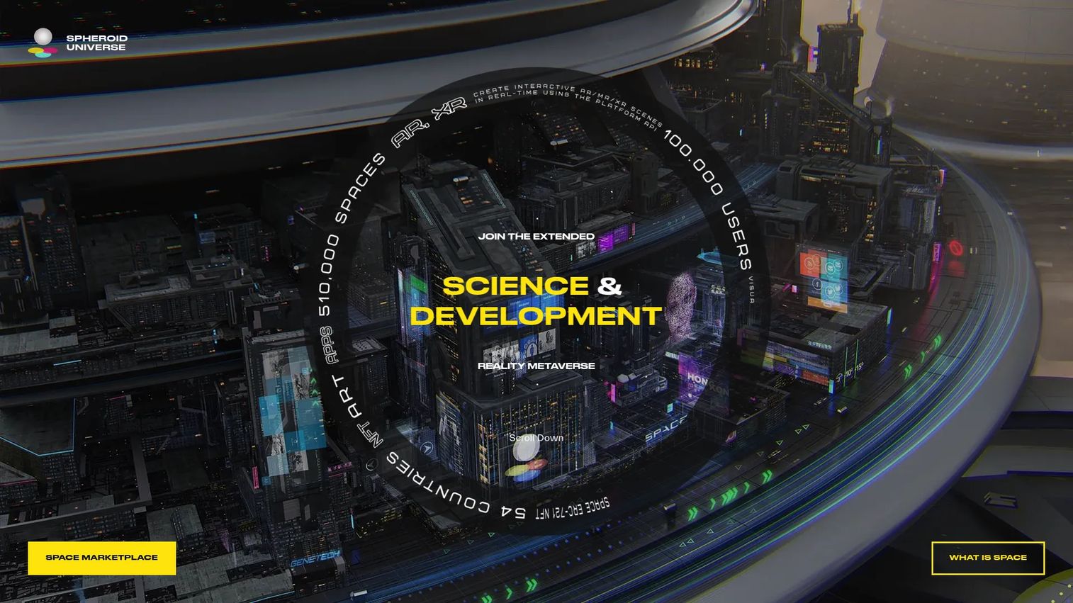 Spheroid platform for AR and VR spatial experiences.