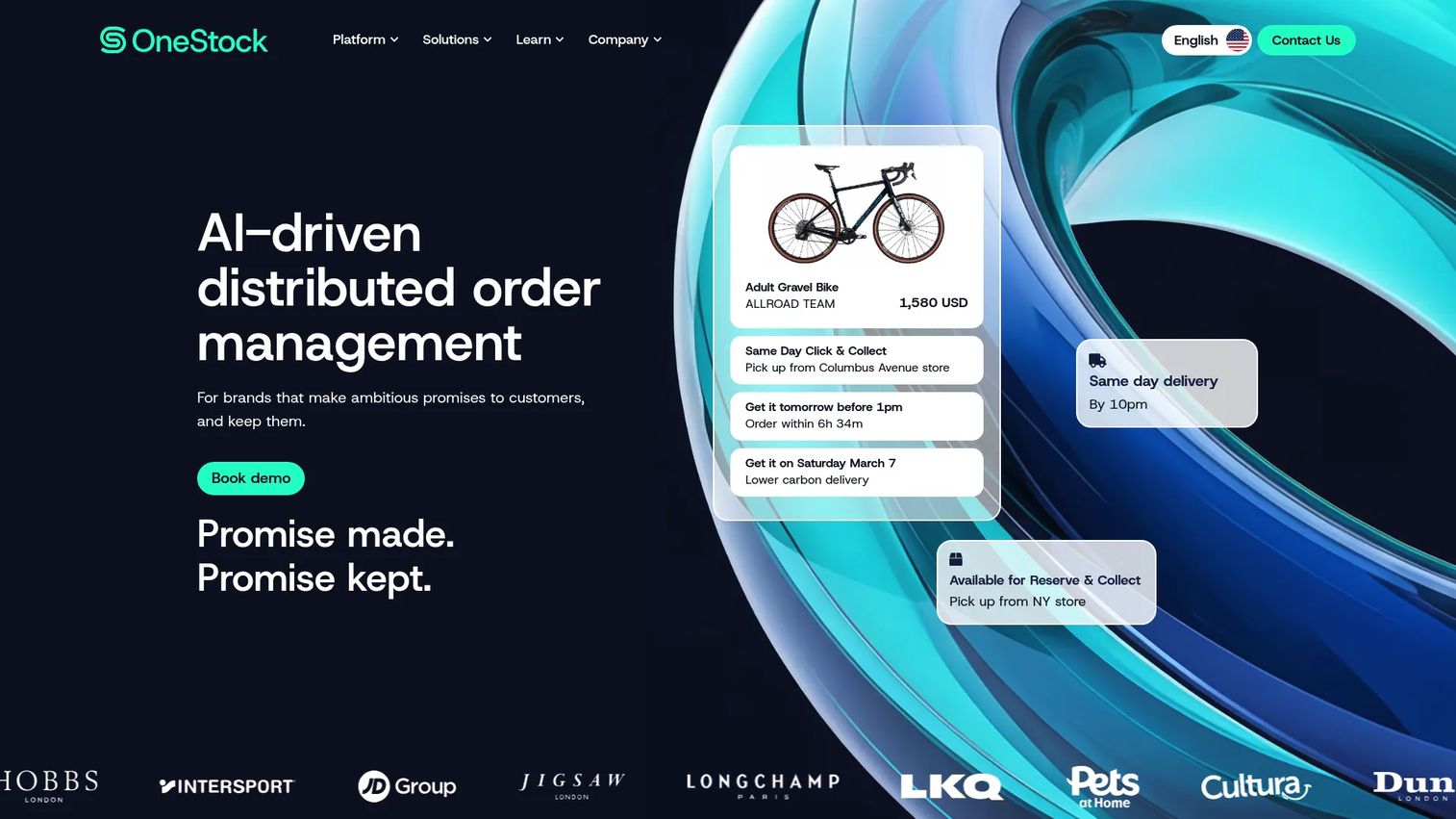 OneStock homepage screenshot