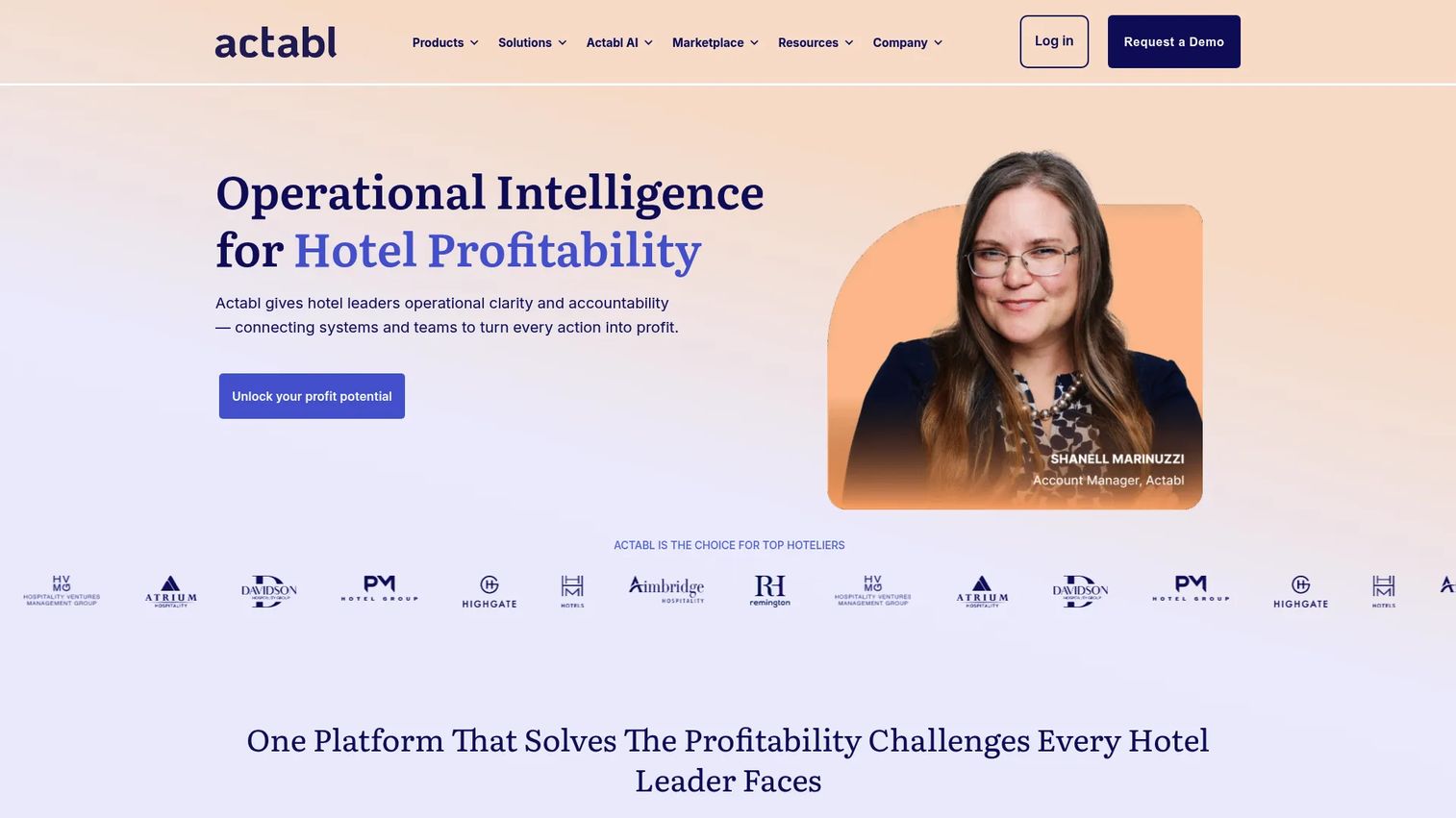 Actabl hotel guest messaging software dashboard