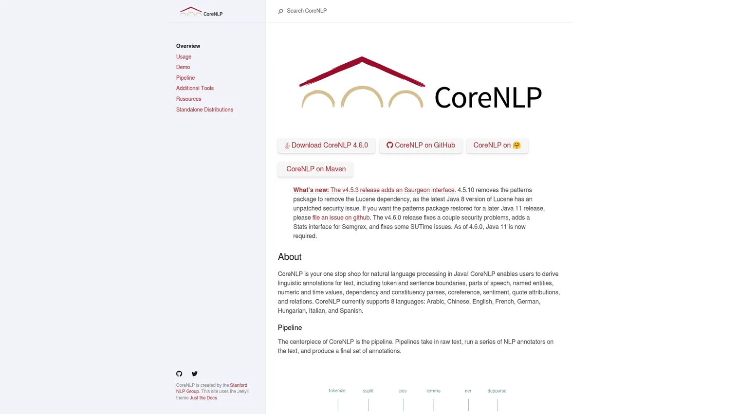 Stanford CoreNLP linguistic annotation output