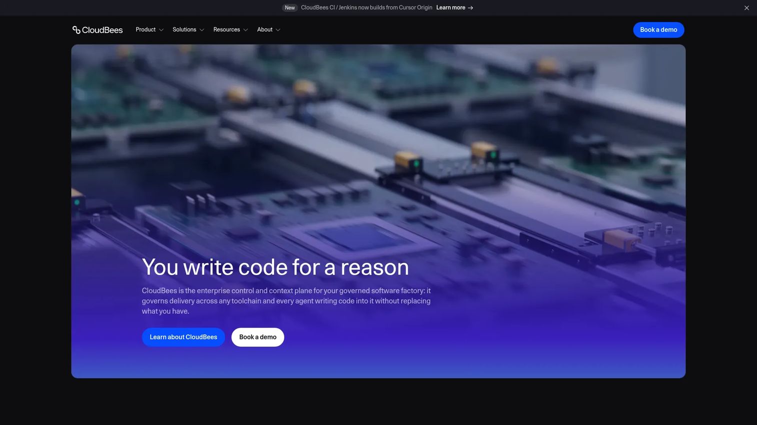 CloudBees platform dashboard for enterprise CI/CD governance