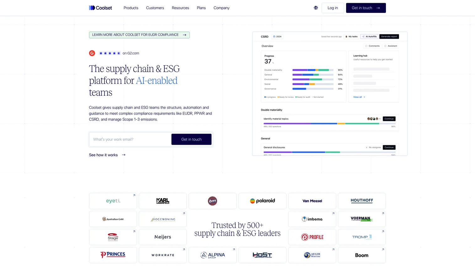 Coolset homepage screenshot