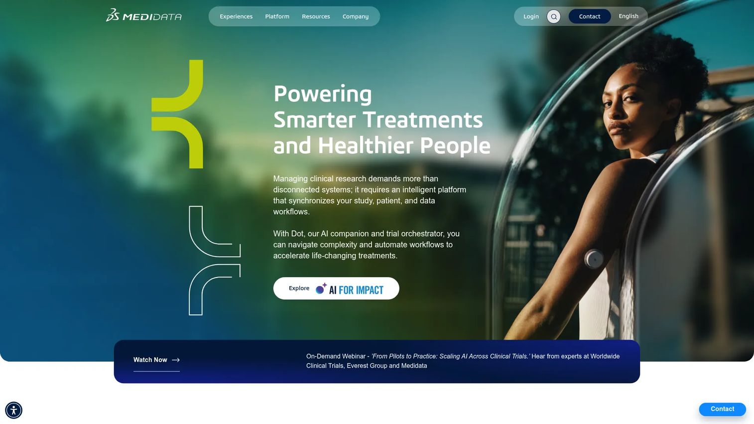 Medidata Solutions homepage screenshot