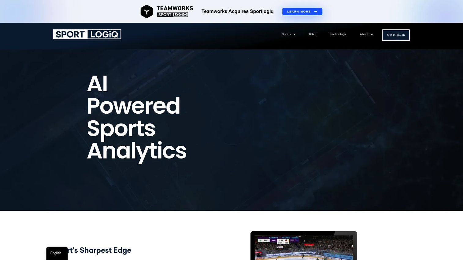Sportlogiq tactical analysis screen showing player tracking and game events