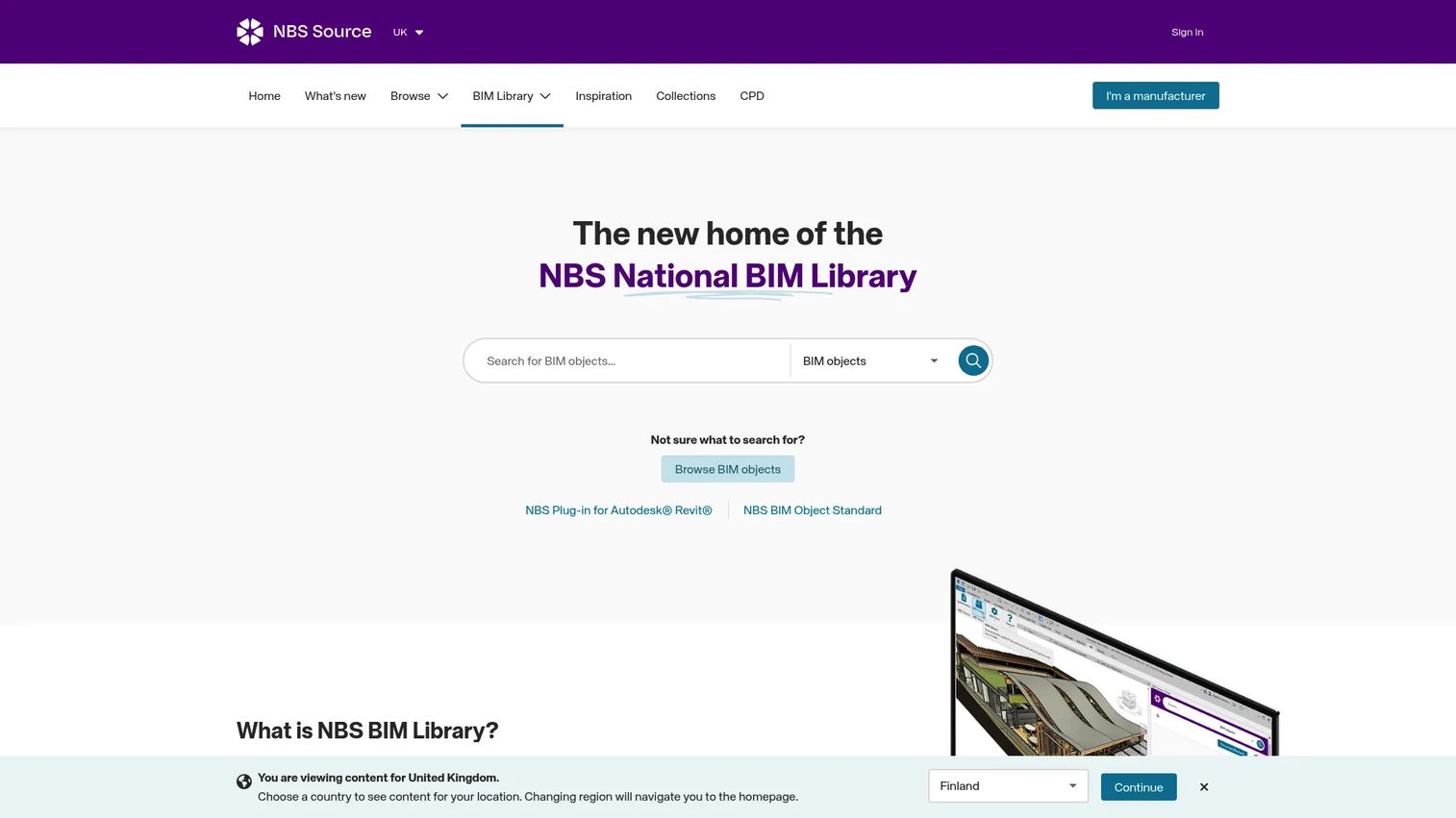 NBS National BIM Library object with structured product and specification data.