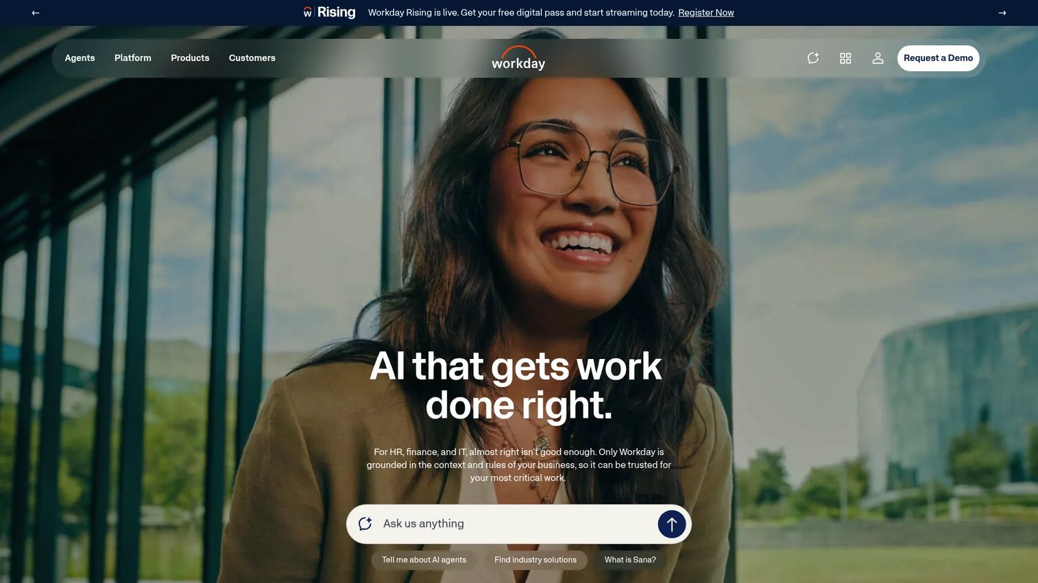 Workday homepage screenshot