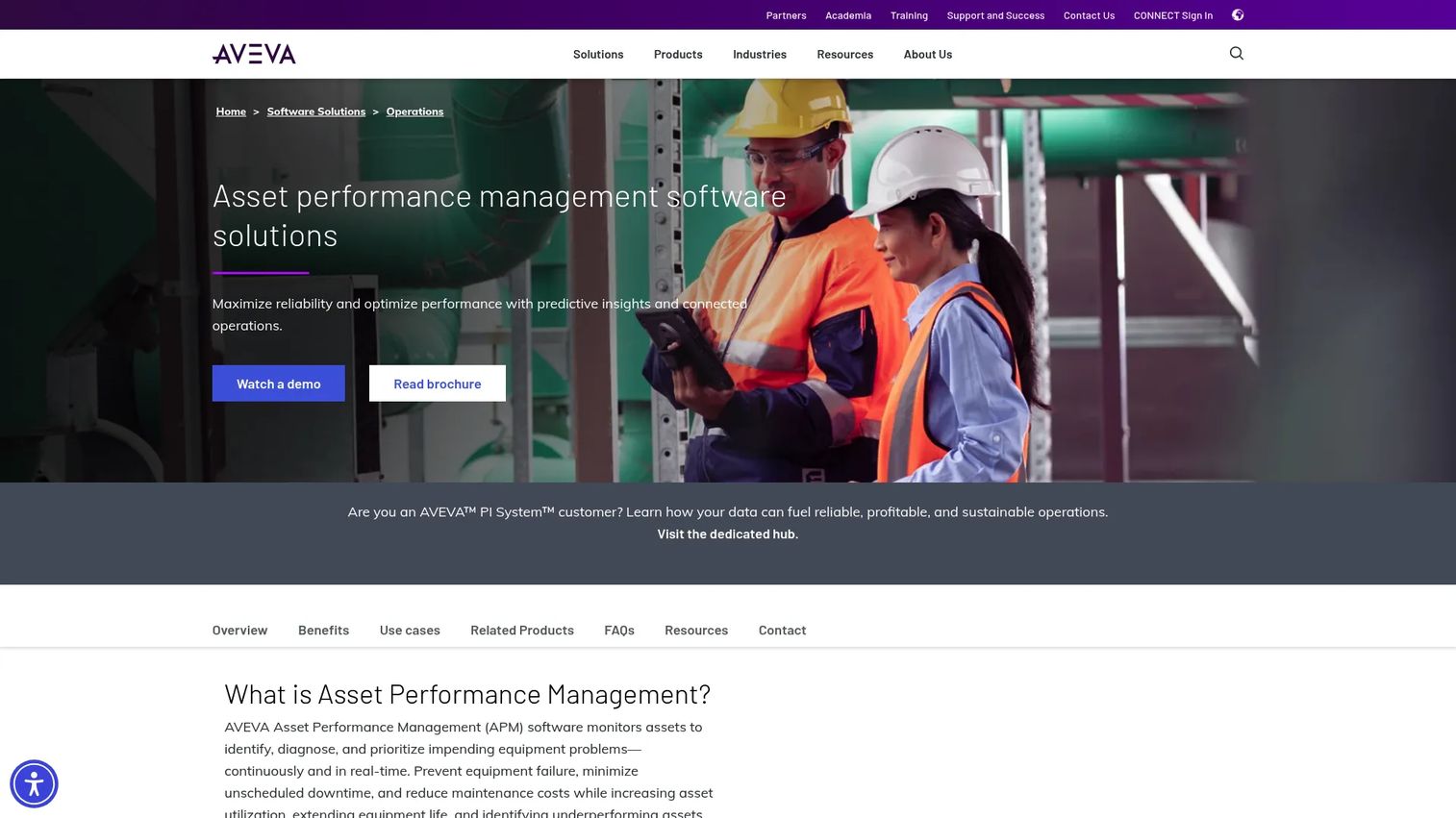 AVEVA asset performance management analytics for industrial operations