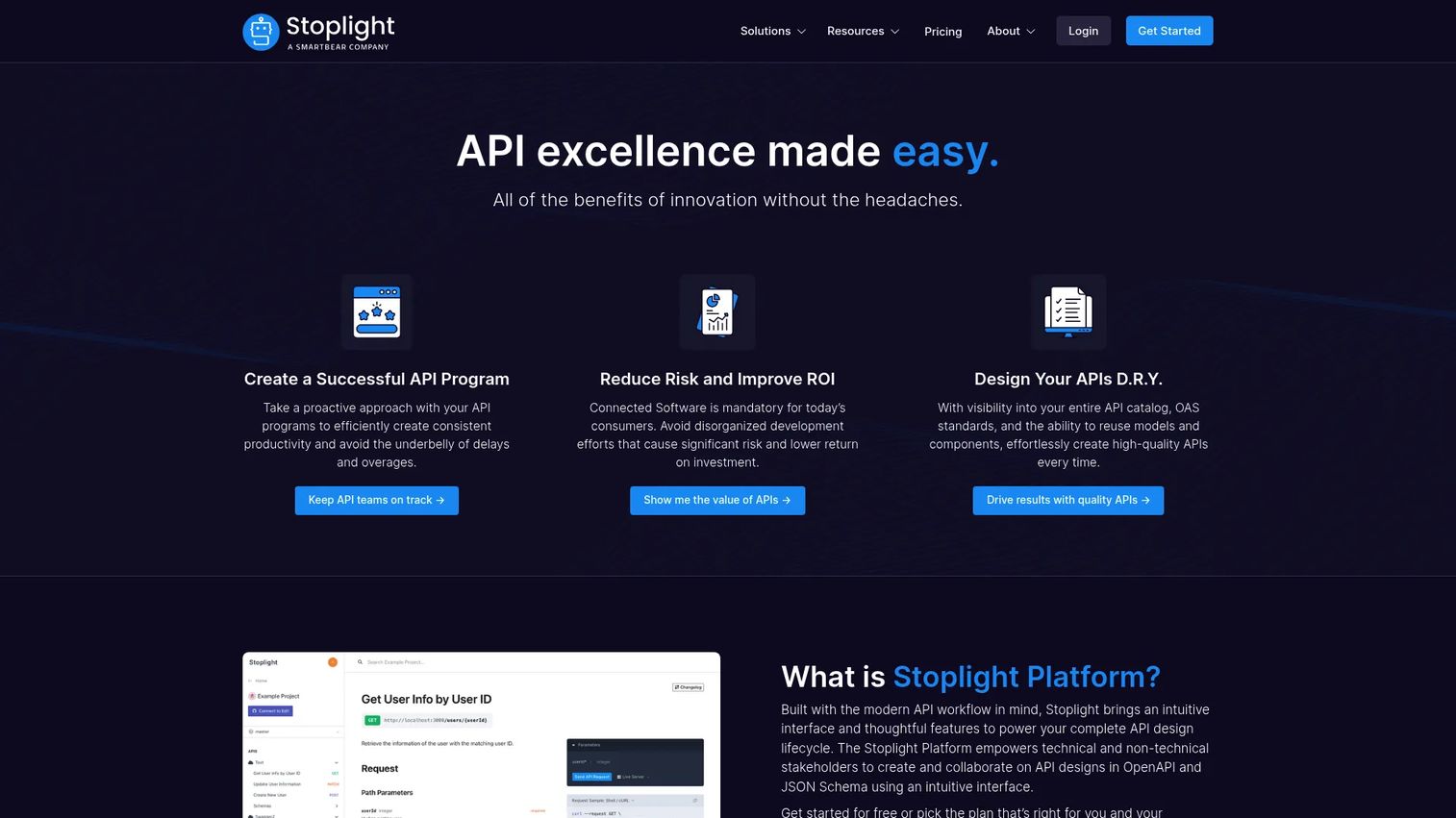 Stoplight Studio API design workspace screenshot