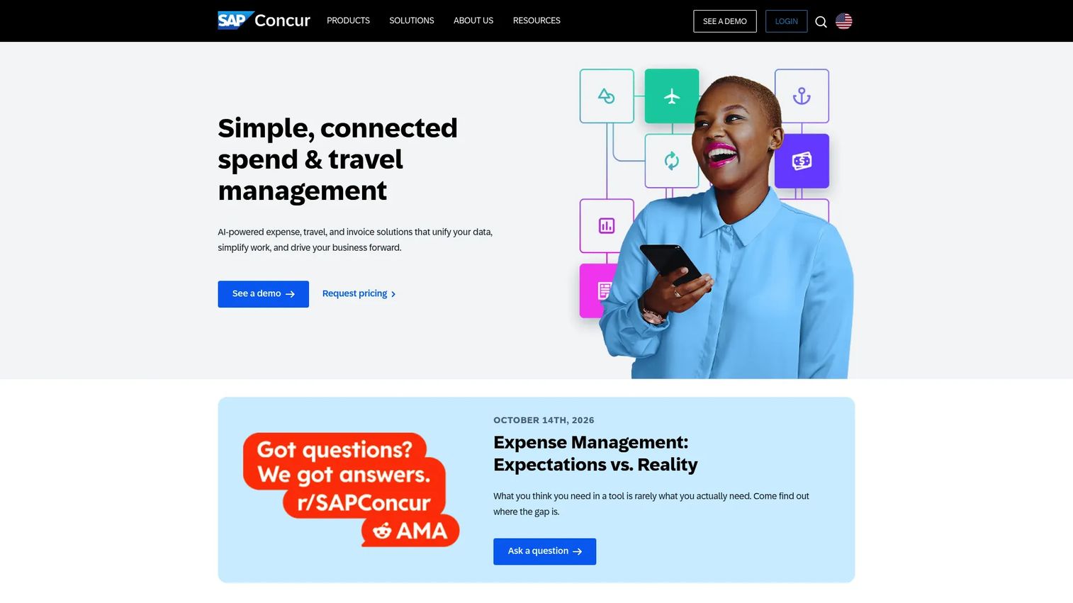 SAP Concur travel and expense management platform