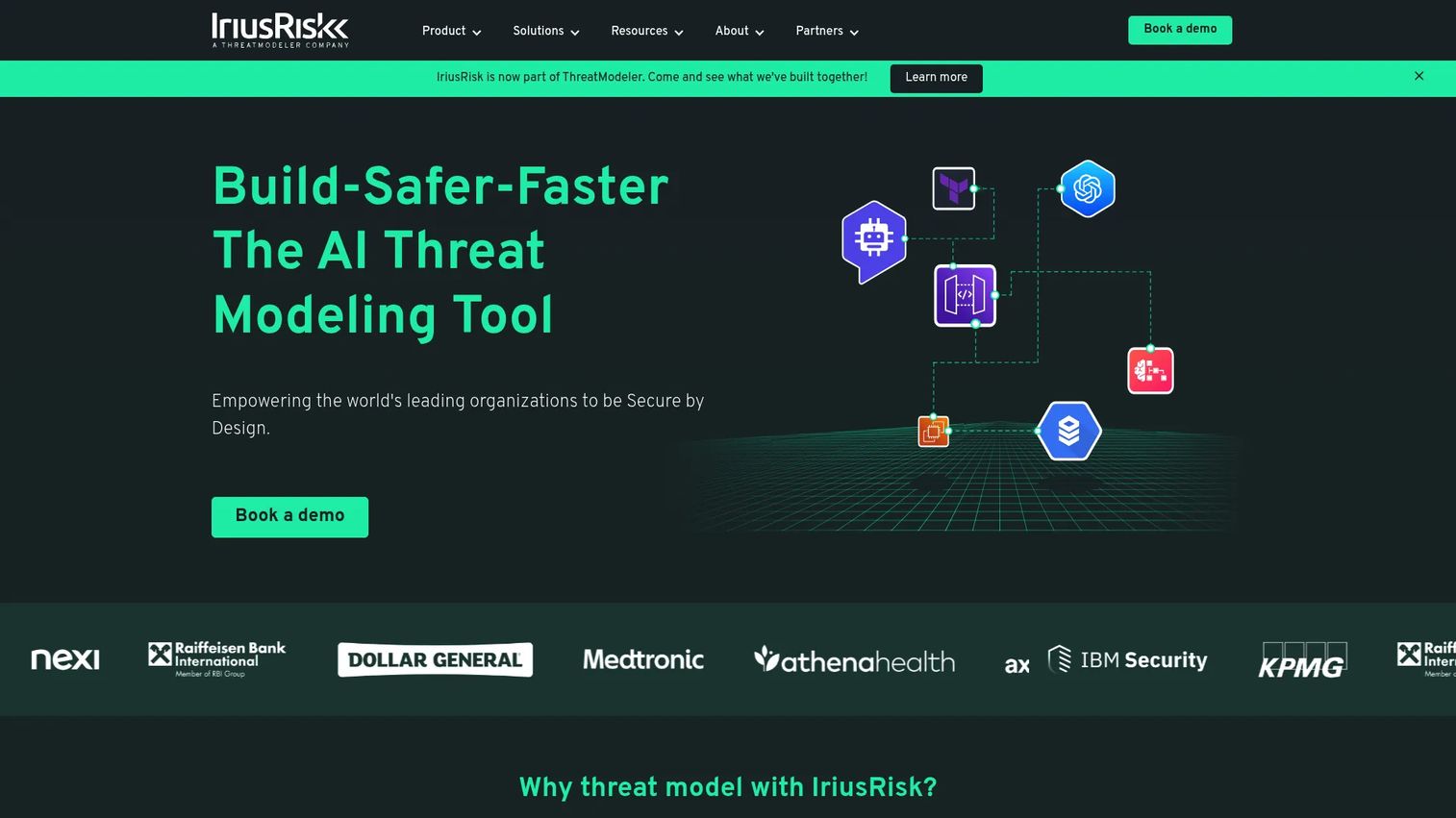 IriusRisk automated threat modeling workspace