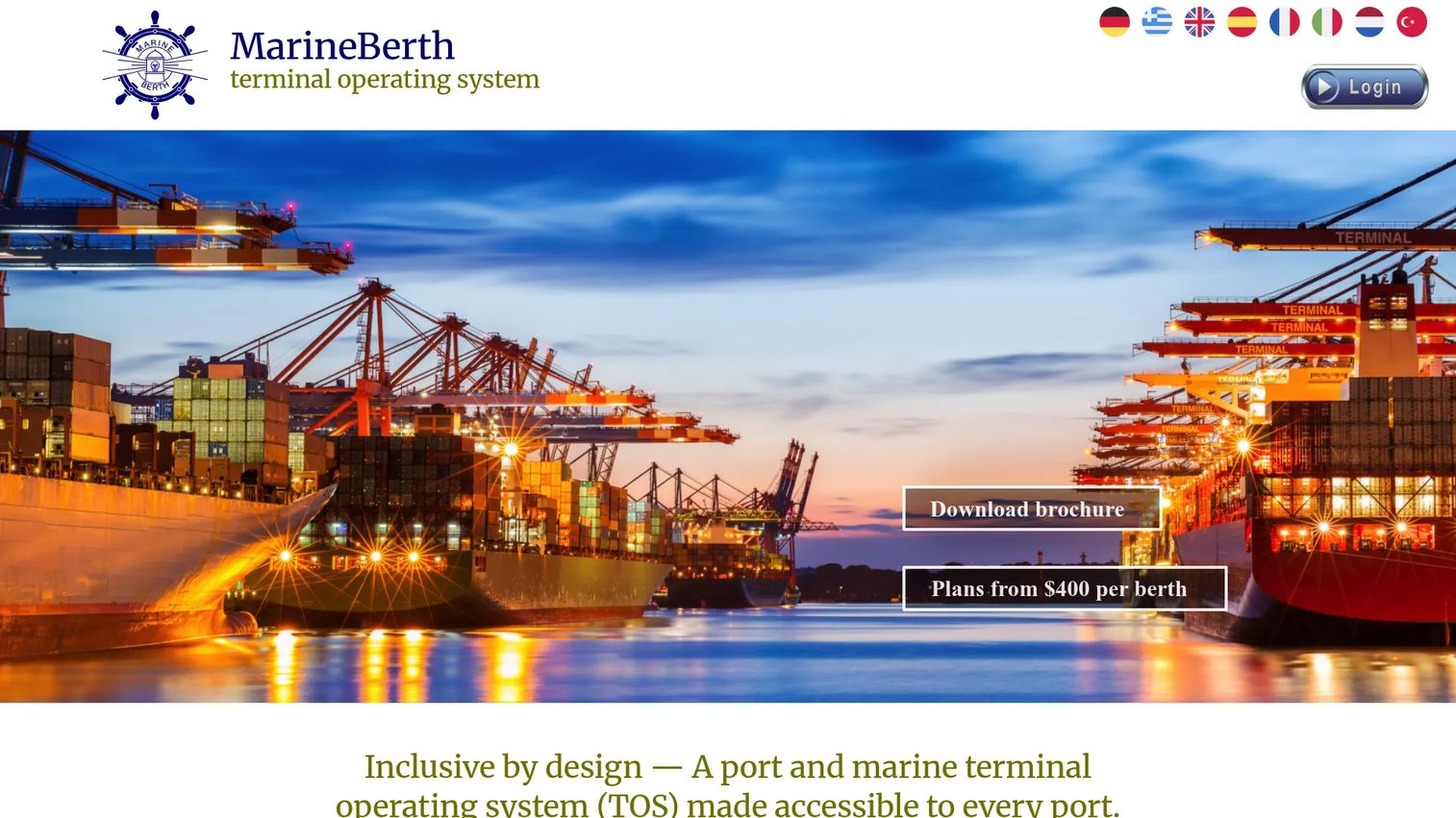 MarineBerth terminal operating system with PortWatch harbor operations overview