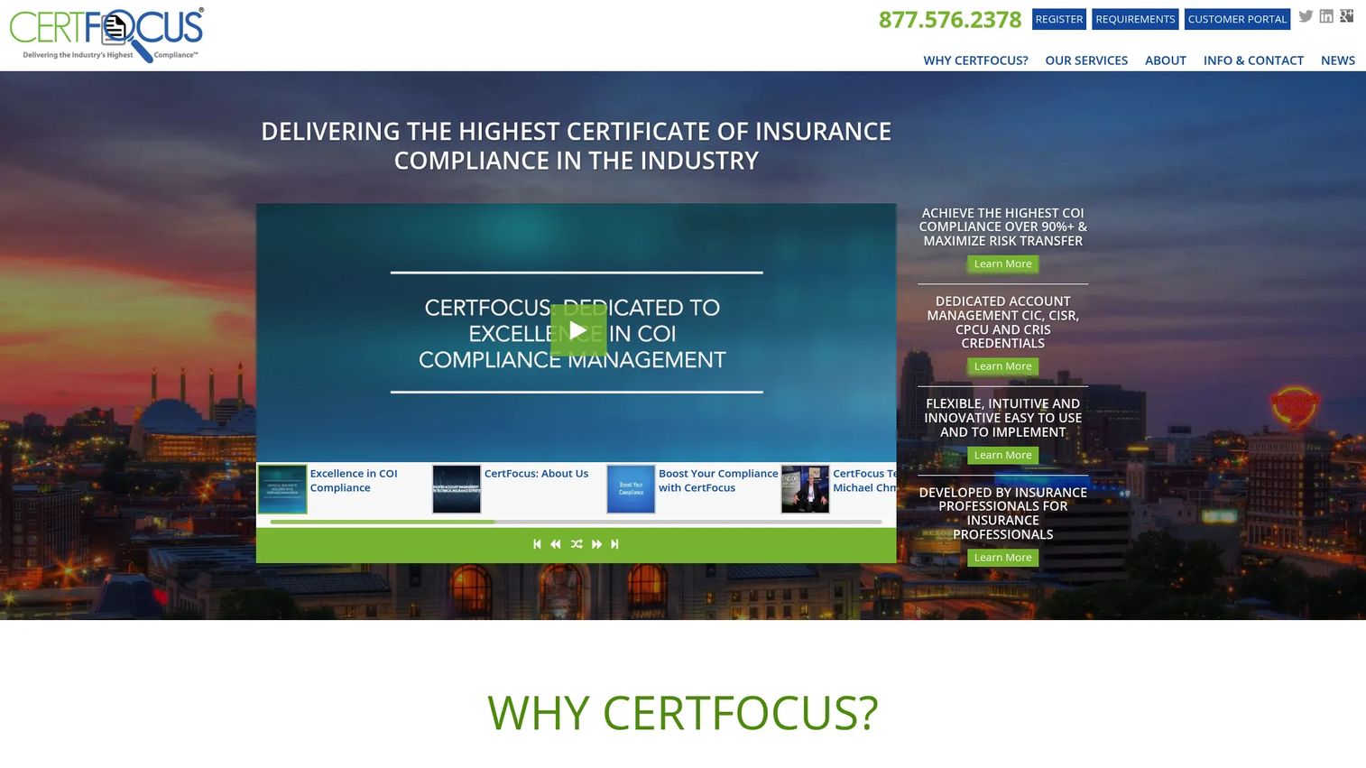 CertFocus vendor certificate compliance dashboard
